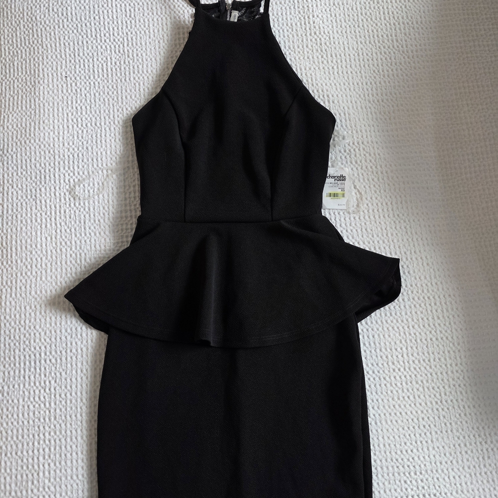 Elegant Black Peplum Dress